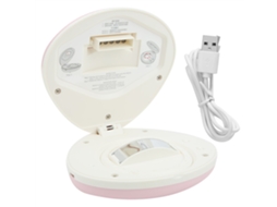 Luminária Noturna Projetora Led Recarregável Via Usb em Formato de Concha, Cor Rosa BRILVIBERA