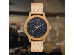 Relógio de quartzo casual unissex com pulseira de silicone dourada rosê.