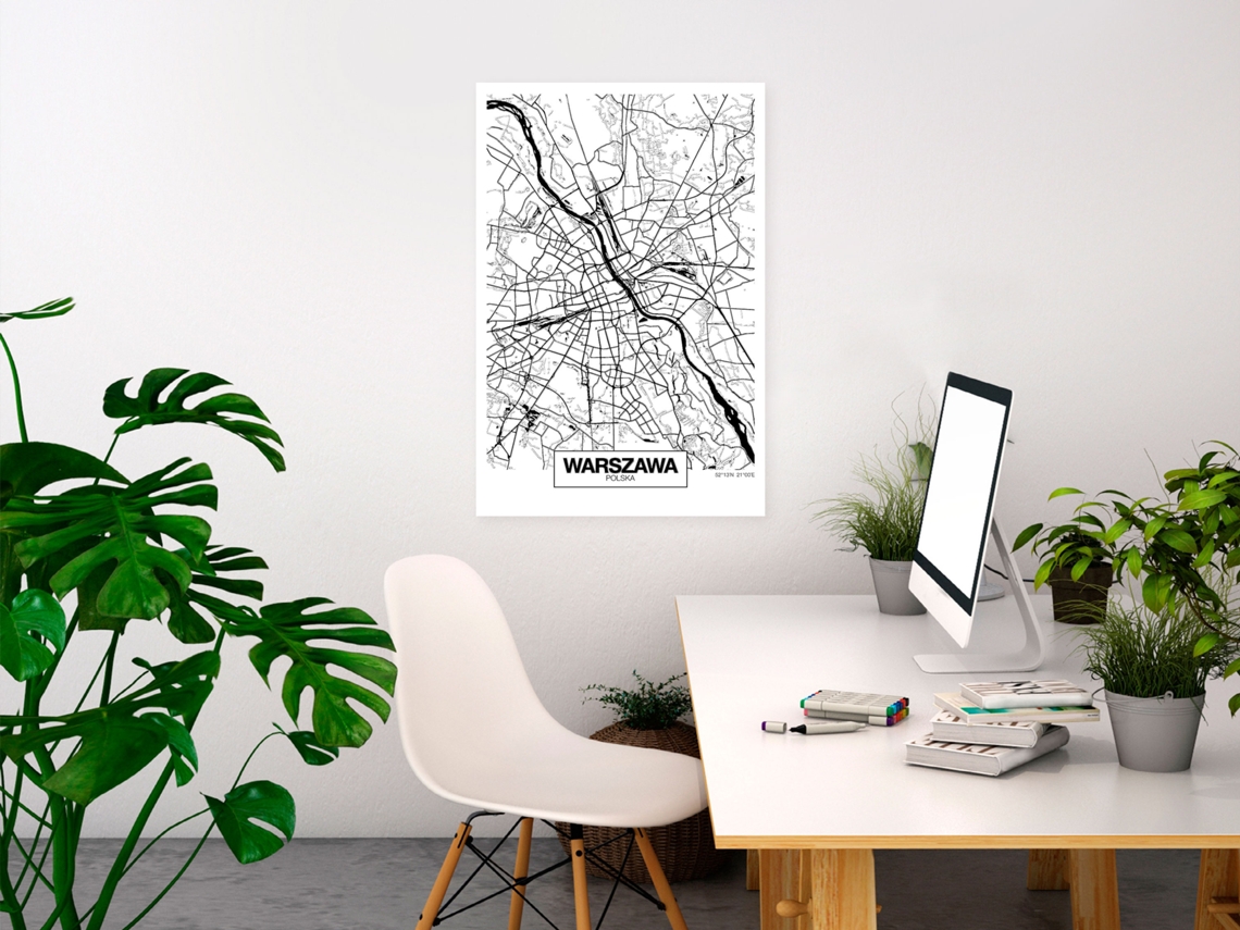 Quadro ARTGEIST City Plan: Warszawa (1 Part) Vertical (20x30)