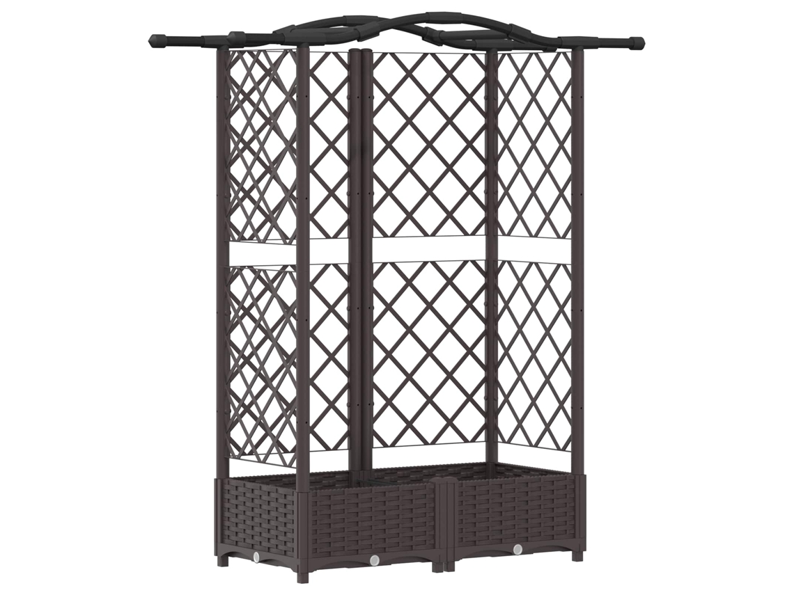 Conjunto 1 Canteiro De Jardim Elevado Vidaxl Castanho Polipropileno (124 X 40 X 123 Cm)