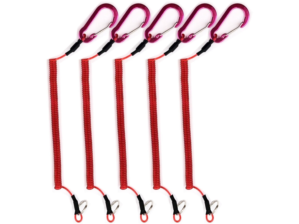 Corda de Controle Peixes Luya com Mosquetão, 1,5 M, 10 Unidades AQUAFORGE (mosquetão Vermelho)
