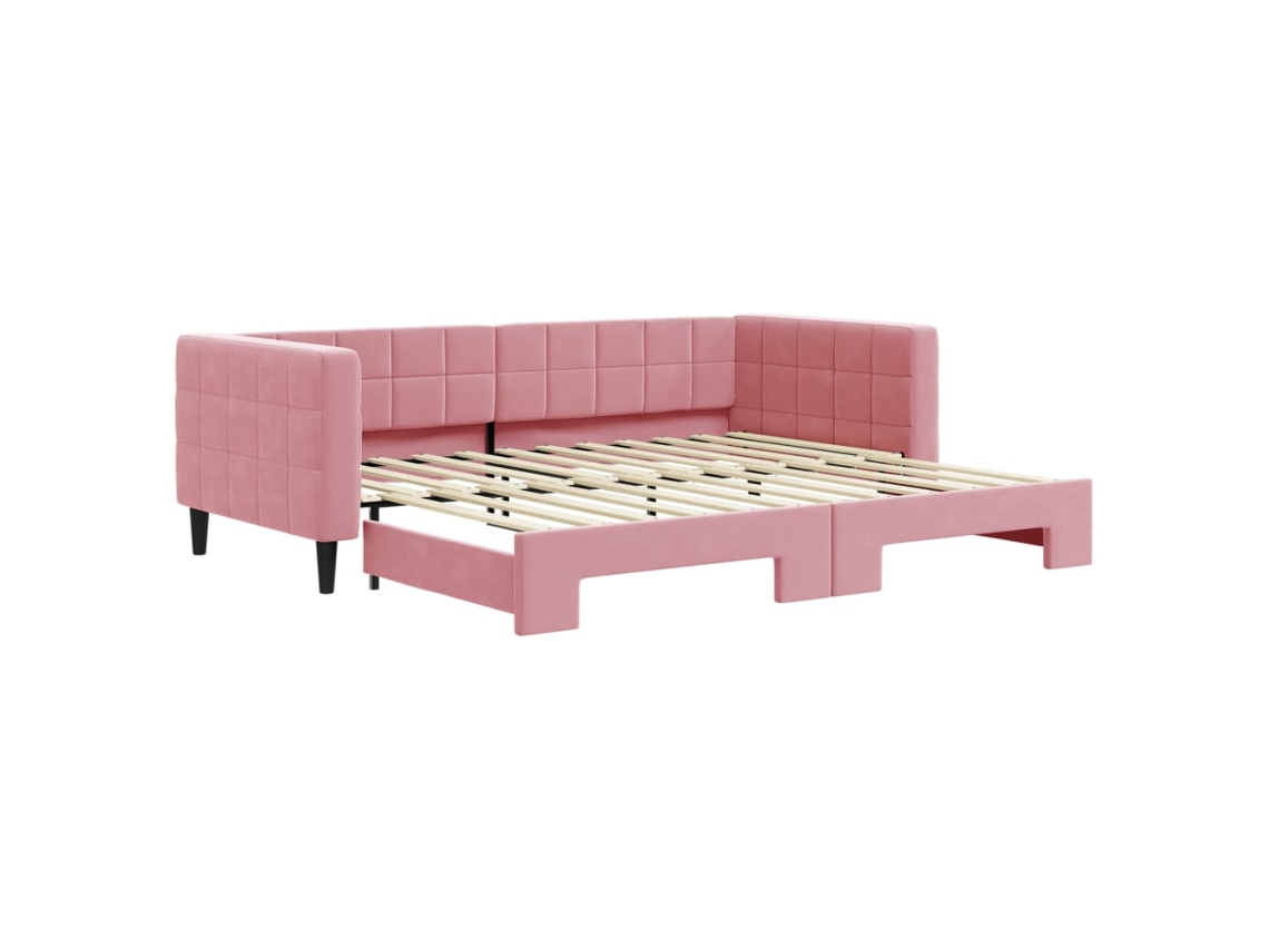 VIDAXL Sofá-Cama com Gavetão 90X200 Cm Veludo Rosa