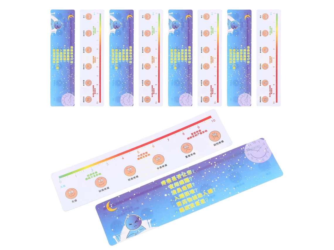 Conjunto De 10 Réguas De Medição Da Dor Para Pacientes, Portáteis, De Plástico, 16x4.