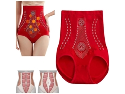 Shapewear Ions Tech Fibra Única para Perda de Peso e Modelagem Corporal Feminina Vermelho