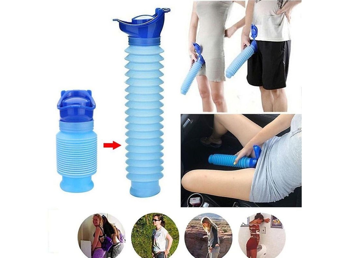 Botella De Urina Portátil De 750ml Para Viaje, Camping Y Coche, Diseño De Acordeón, Reutilizable, Azul
