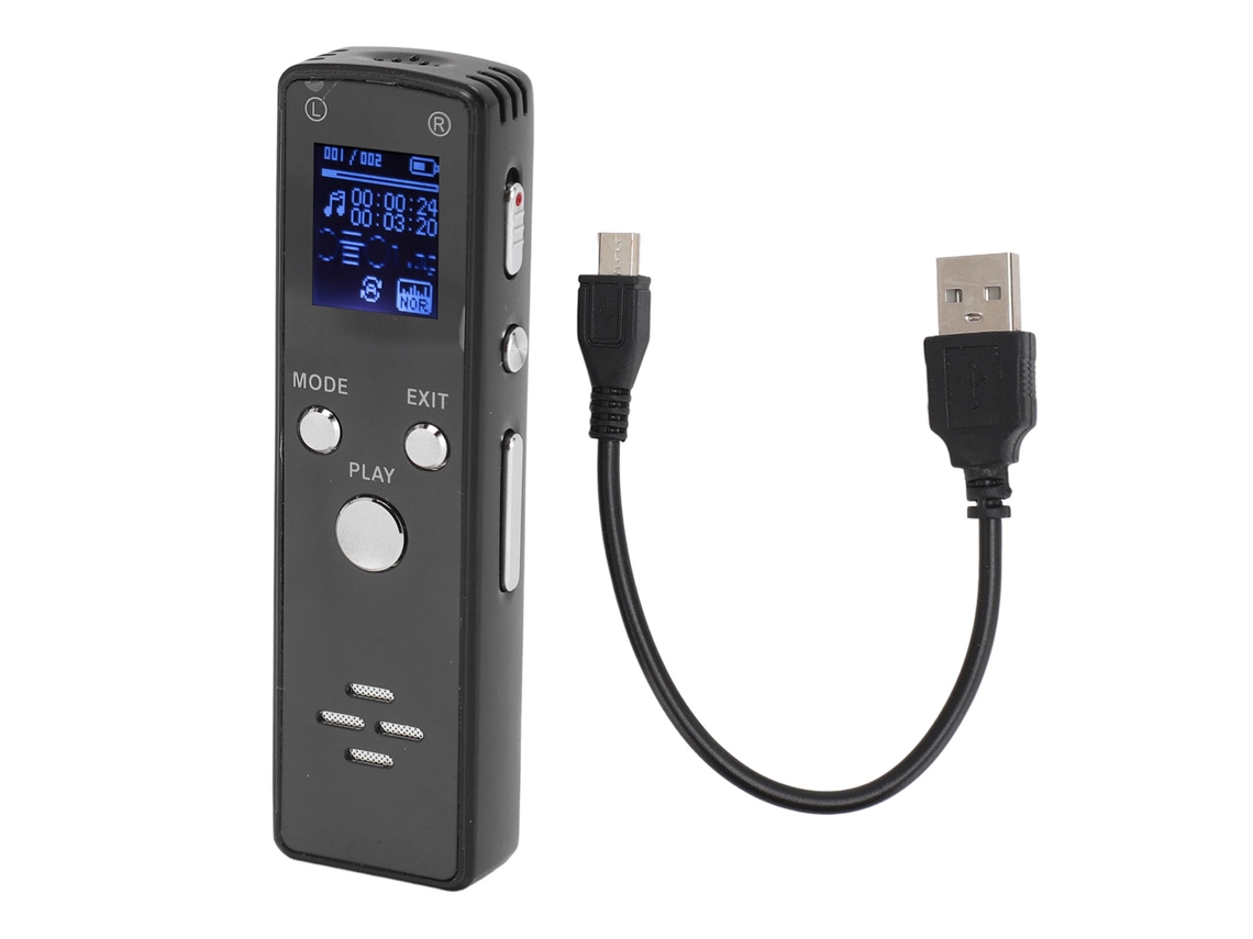 Gravador de áudio portátil EOOCOO com redução de ruído e reprodução MP3
