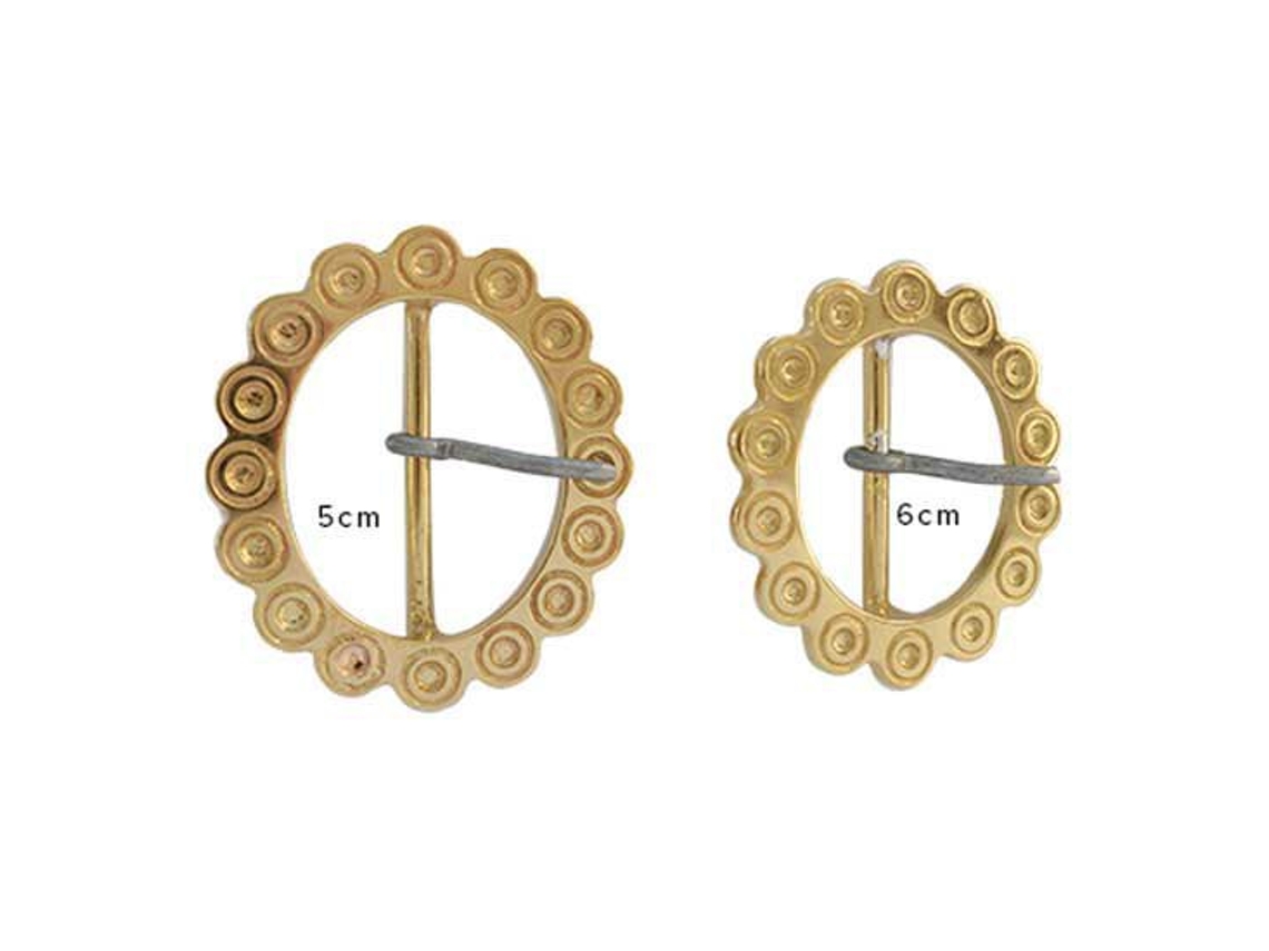 Fivela Enfeites Ovais de Vaca Collar Dourado 5 Cmhispano Hipica