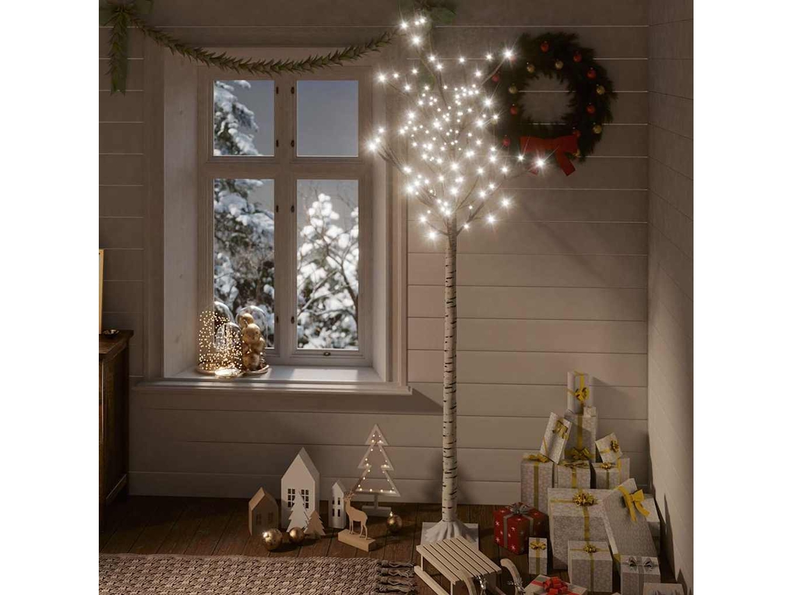 Vidaxl Árvore De Natal 200 Leds Salgueiro Int./ext. 1,8m Branco Frio