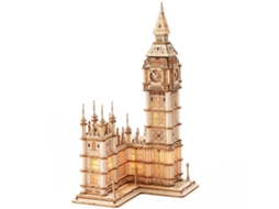 Ats puzzles de Madera 3d Puente Y Torre de Reloj Kit de Modelo Diy Con Luces Led Decoración Hogar Juguetes Educatsivos