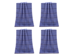Conjunto de Toalhas de Mãos NEVEANCE Absorvente Banho Mão Rosto Algodão Azul - 4pcs (33x73cm)