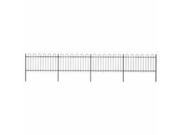 Vidaxl Cerca De Jardim Com Arco Superior Em Aço 714,5x100 Cm Preta
