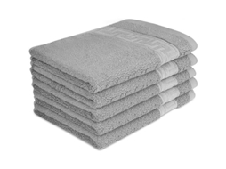 Toalhas de mão premium de algodão macias, absorventes, 34x74cm, para hotel, spa, 5 unidades, cinza | S/MARCA