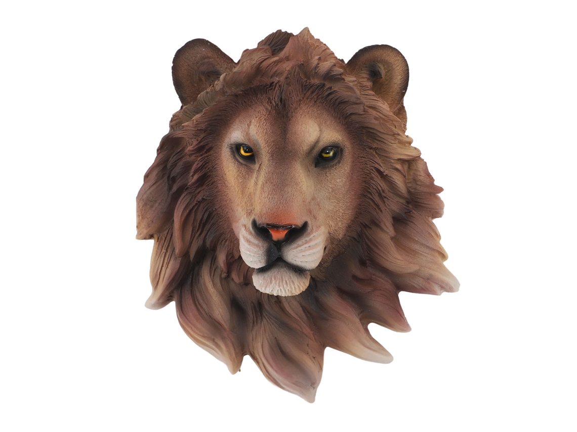 Estátua de Cabeça de Animal 3D em Resina, Leão LAXISCREED