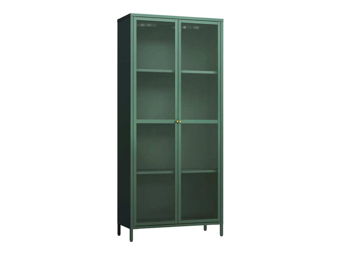 Vitrina Säkylä 2 Portas Aço 180x80x35 Cm Verde Abeto [EN.CASA]