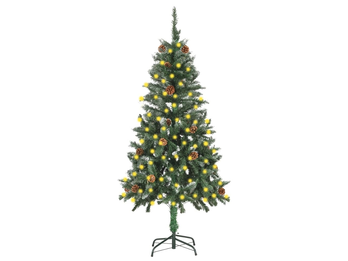Vidaxl Árvore De Natal Pré-iluminada Com Pinhas 150 Cm