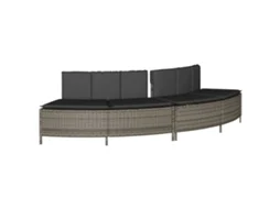 Conjunto de 2 Bancos para Banheira de Hidrom. com Almofadões Vime Pe Cinza MAISON EXCLUSIVE