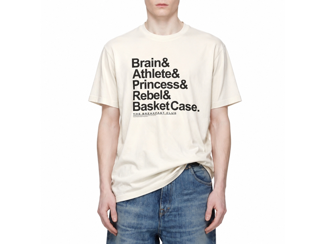 Rockinstone Breakfast Club Movie New Names Solid Natural Adult T-shirt Size:l