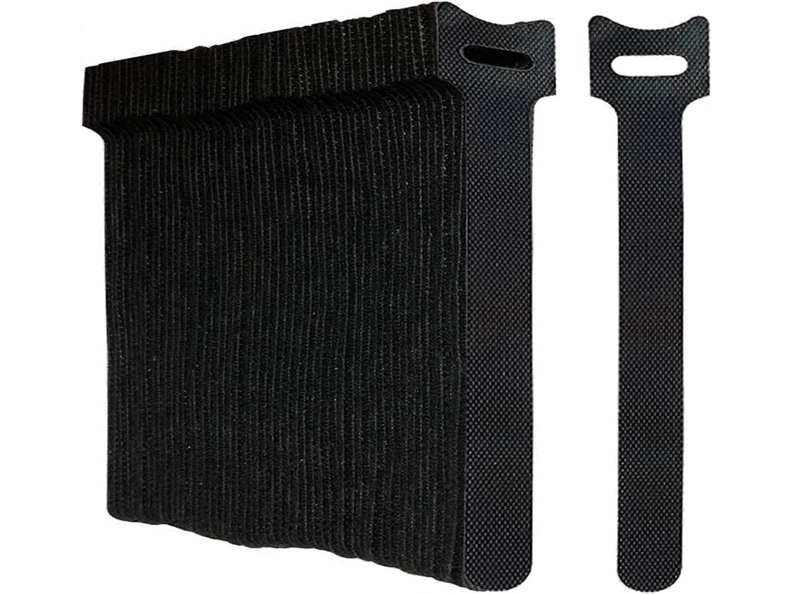 Cintas de Cable Reutilizables Negras 100 Unidades Ajustables Desmontables para Organización de Cables de Pc, Oficina Y Hogar 50 Unidades Negro