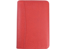Caderno Orfofe A6 Com Calculadora E Zíper, Fichário De 6 Argolas, Bolso Grande E Porta Canetas Em Couro Sintético