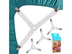Tiras Para Lençóis De Cama 4 Peças, Tira Elástica Triangular Para Colchão, Maca De Lençol Ajustável, Cinta De Colchão Branca
