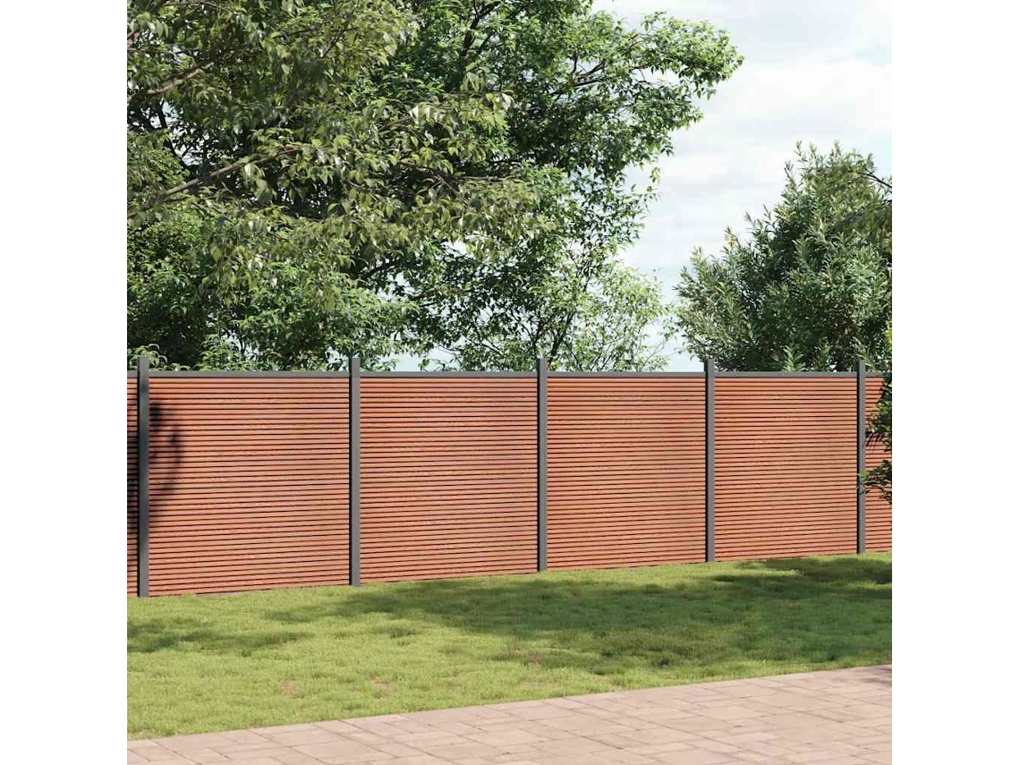 Vidaxl Painel De Vedação 1564x186 Cm Wpc Castanho