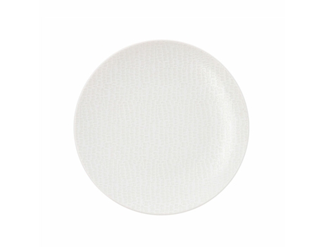 Prato Ariane Ripple Cerâmica Branco (22 Cm)