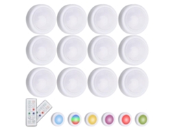 Pacote com 12 Unidades, Refletores Led com Controle Remoto, Sem Fio BRILVIBERA