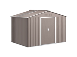 Abrigo de Jardim 277x195x192 Cm Metálico para Armazenamento de Ferramentas Cinzento