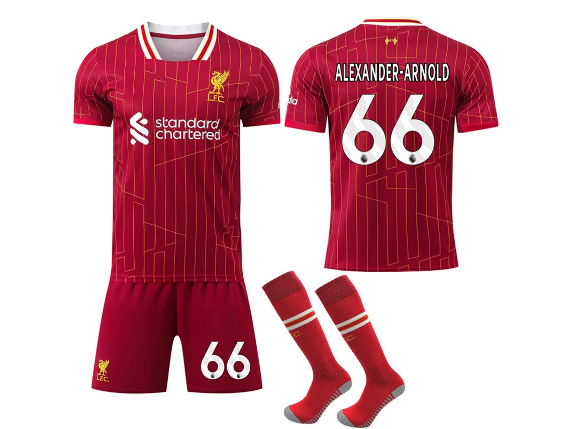 Camisa De Futebol Liverpool Home 2024/25 Com Meias Alexander Arnold 66jsr No.66 Alexander Arnold Aquaforge