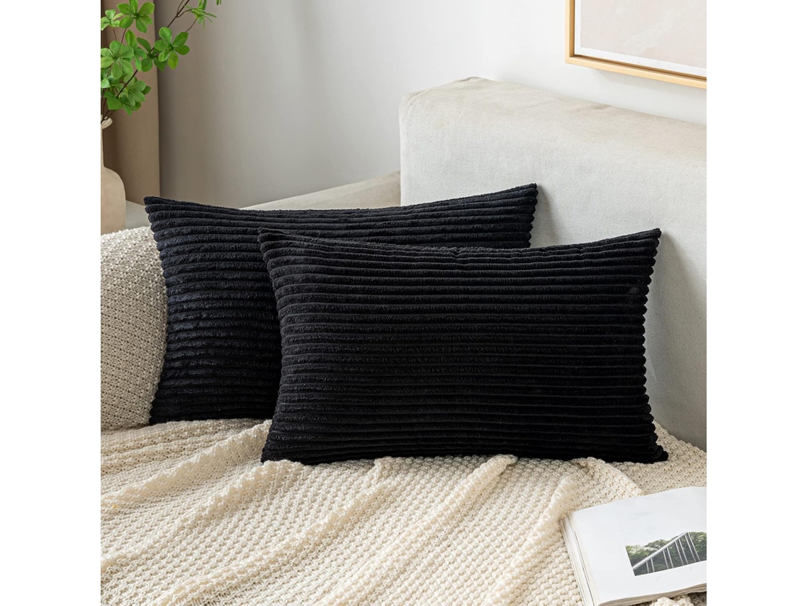 Capa de Almofada de Cordeiro, 30x50cm Preto ZYBLSSBB