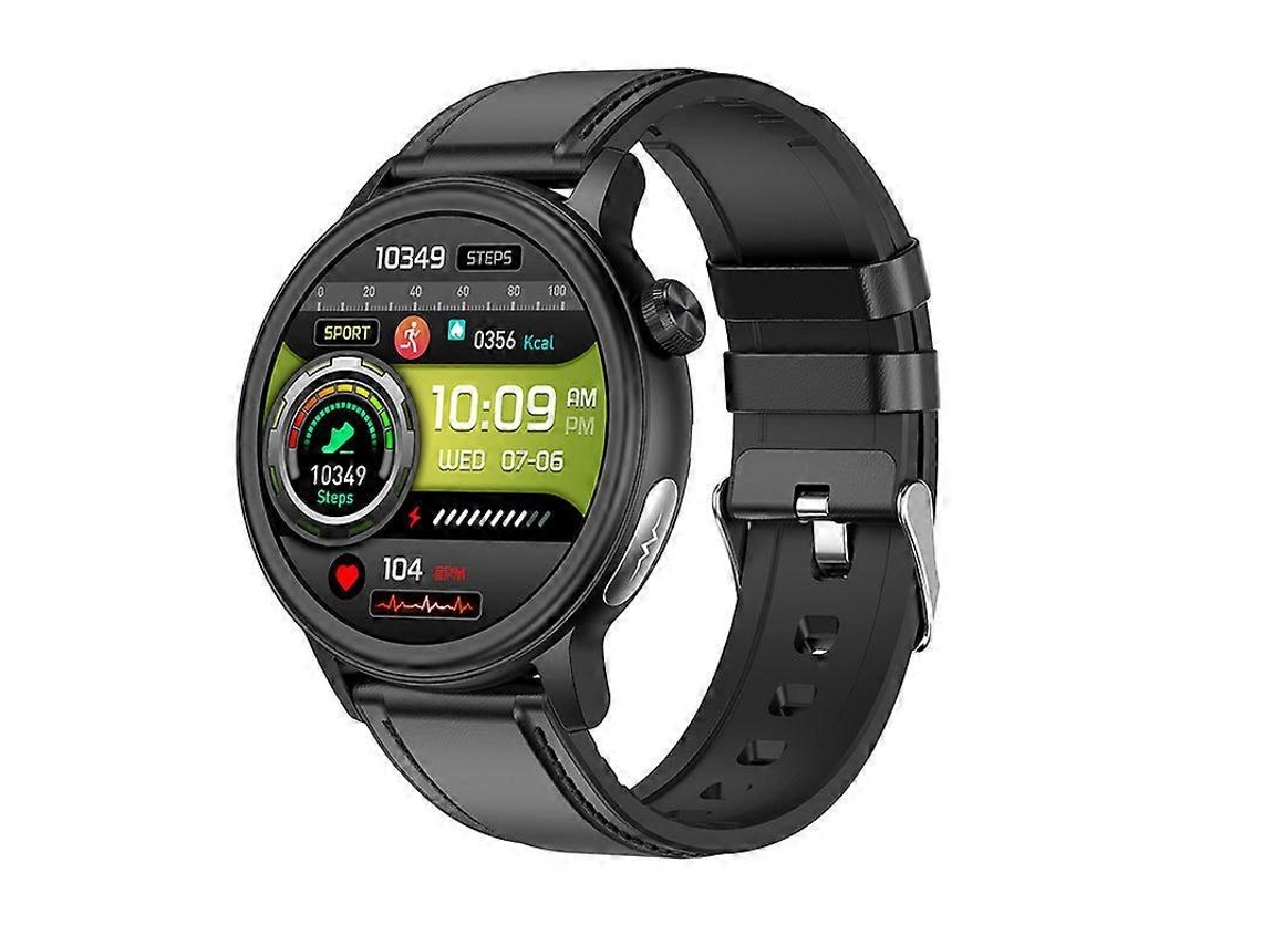 Smartwatch Com Pulseira De Couro Preto, Multi-esportivo, Bluetooth, Ecg, Ip68, Compatível Com Ios E Android