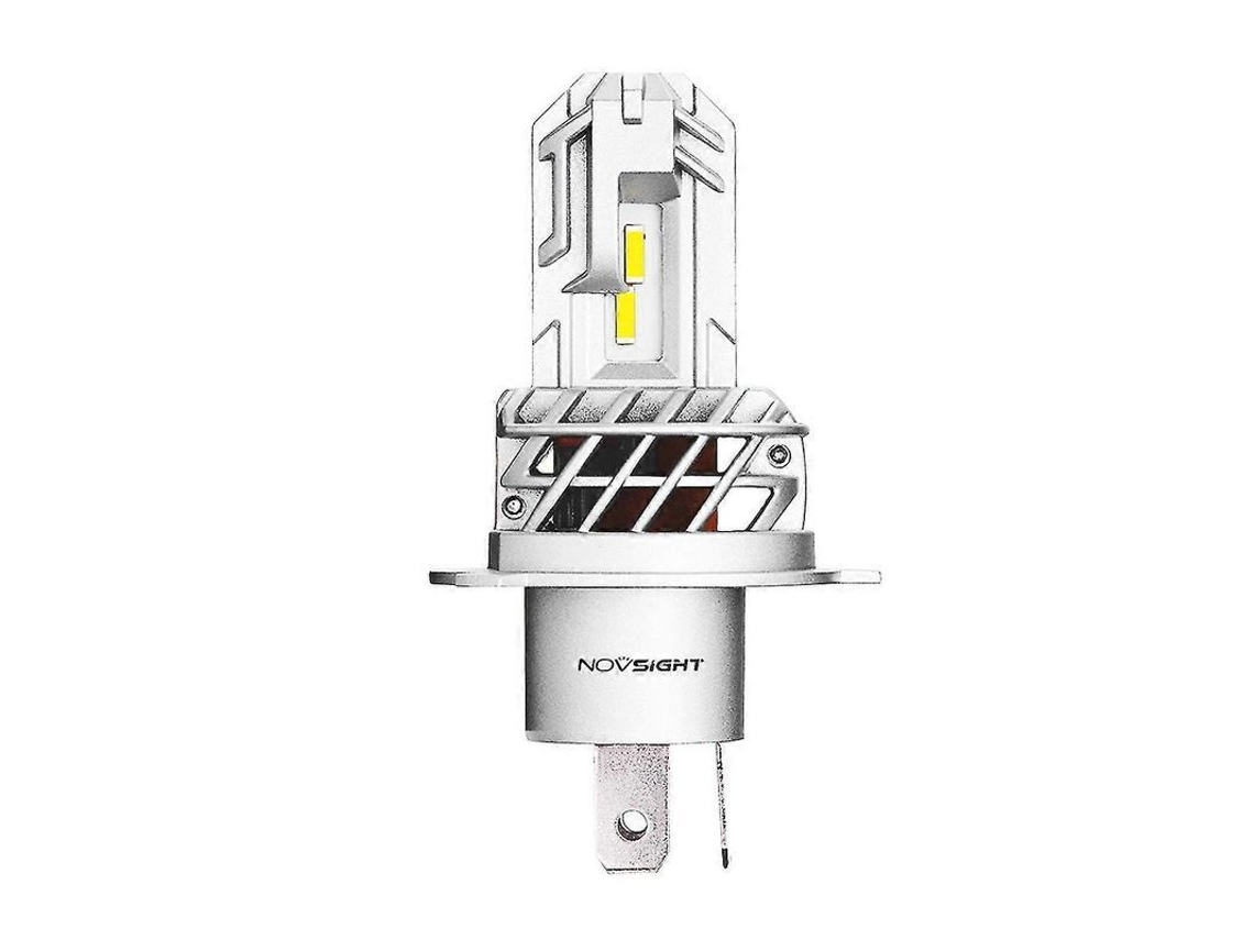 Lâmpada De Moto Novsight H4 Led 5000lm 6000k 25w Bipontual Plug And Play Ip68 Plata