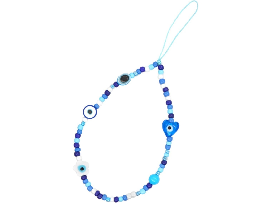 Pulseira De Celular De Vidro Branco De 12 Mm Com Corrente