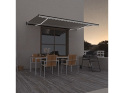 Vidaxl Toldo Automático Com Led E Sensor De Vento 500x300 Cm Cor Creme