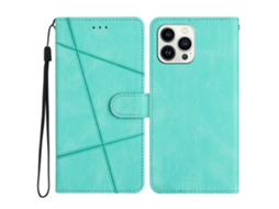 Capa Textura Louco Para Iphone 15 Pro Max Pele Sintética Verde