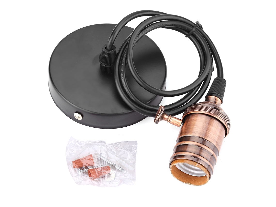 Laxiscreed Suporte De Lâmpada Retrô Com Interruptor De Cobre – Compatível 90-260v