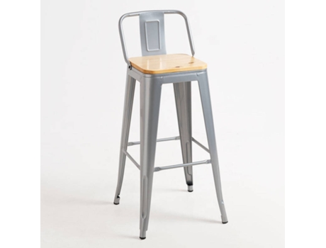 Banco  Torix (Cinzento Metalizado - Madeira natural, Aço - 95 x 43 x 41 cm)