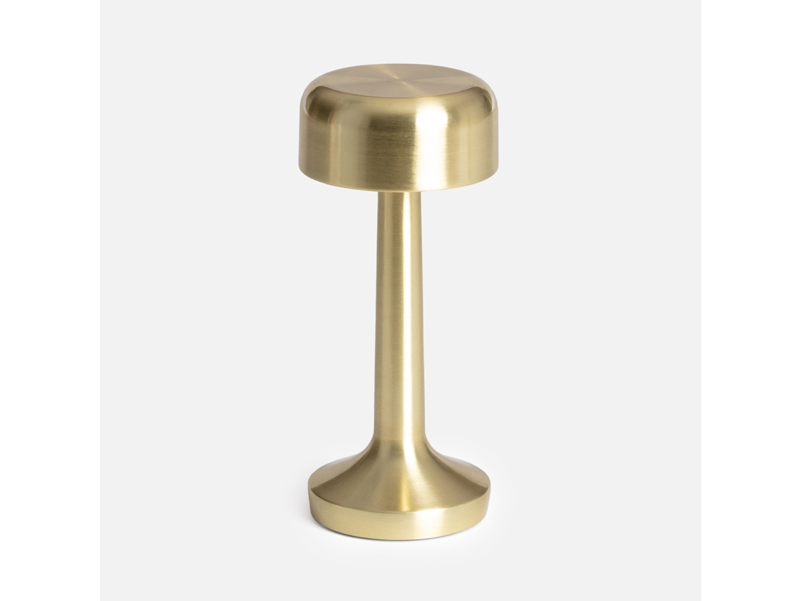 Lâmpada De Mesa Interior Led Em Metal Dourado, Ouro Sweeek