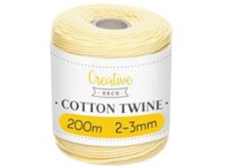 Corda Macramé CREATIVE DECO 3Mm X 200M Amarelo Pastel Fio de Algodão e Poliéster
