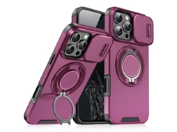 Adequado Para Iphone 17 Capa De Telemóvel, Com Suporte Rotativo E Tampa Da Câmera Cereja Vermelha