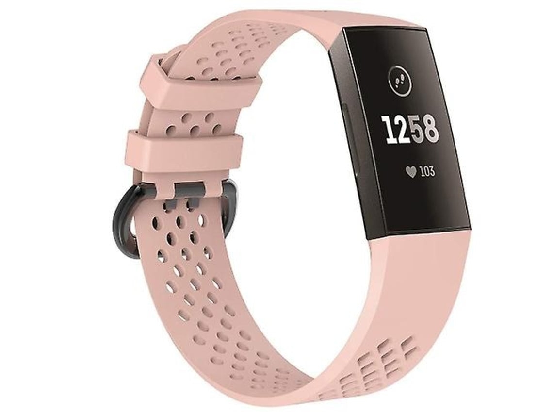 Lurelia Pulseira Esportiva Ajustável Com Furo Quadrado Rosa, Compatível Fitbit Charge 3