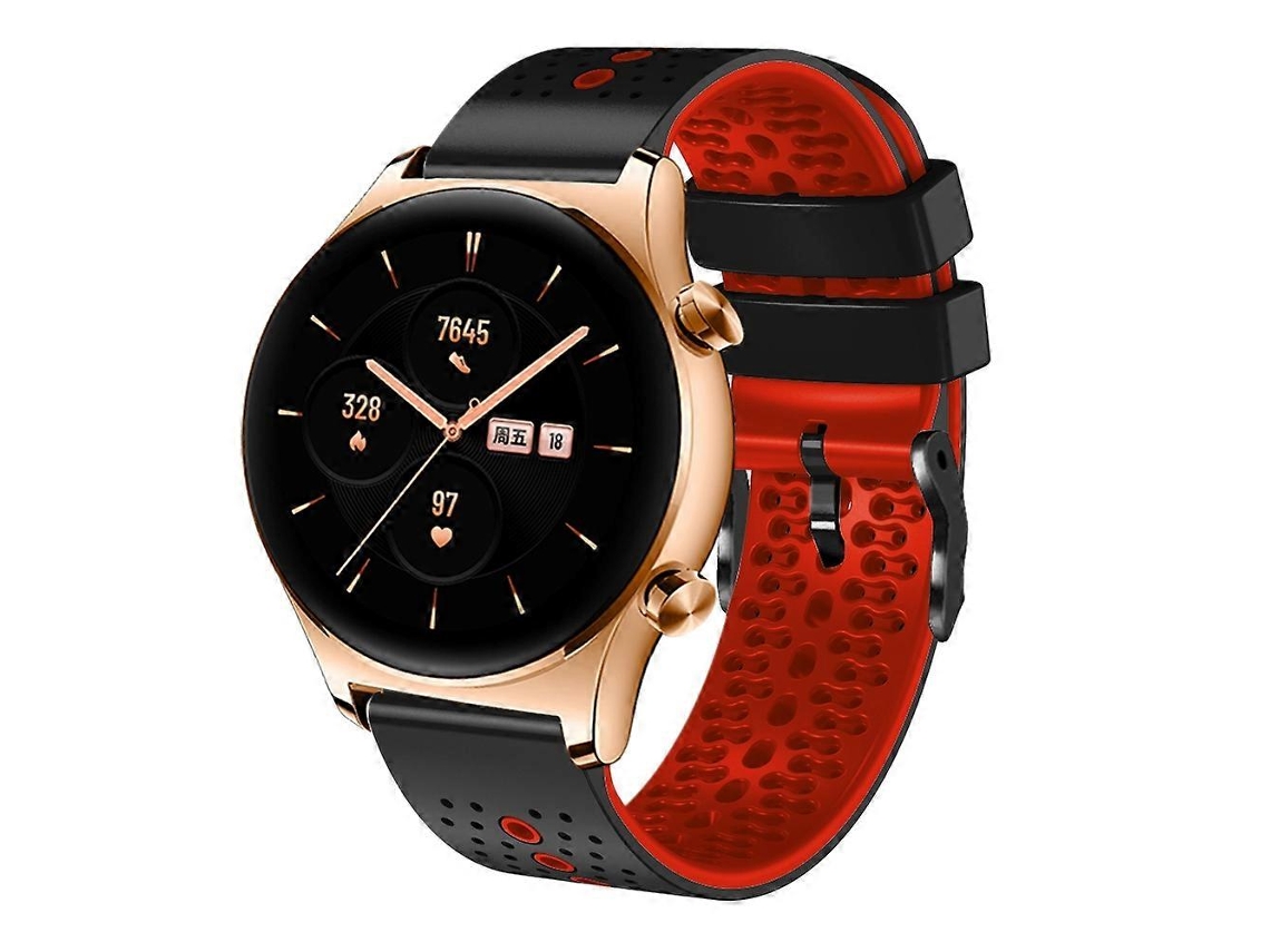 Pulseira De Silicone Perfurada Bicolor De 22 Mm Para O Relógio For Honor Gs 3.