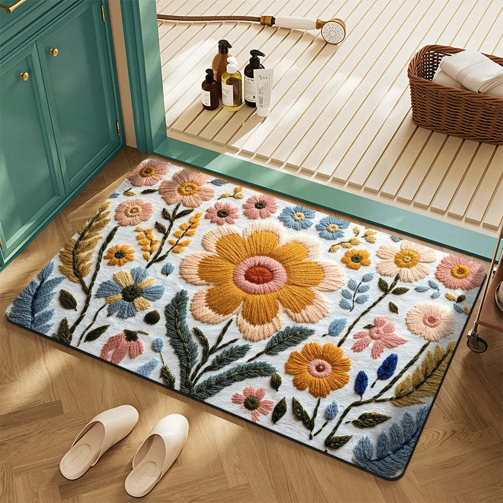 Tapete Absorvente Para Banheiro (estilo 9, 50x80cm), Macio E Confortável, Ideal Para Decoração.