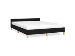 Bed Frame With Headboard, Bed Frames With Headboard Vidaxl Preto Tecido (140 X 190 Cm)