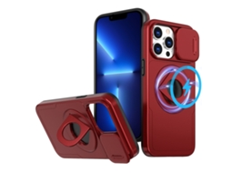 Capa Zruxe Compativel Com Iphone 13 Pro (camshield - Magsafe - Ring Holder - Armor - Vermelho)