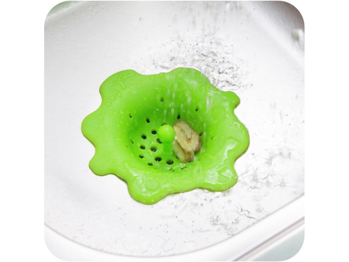 Cesto De Silicone Para Ralo Pia Cozinha Com Formato Flor, Fácil