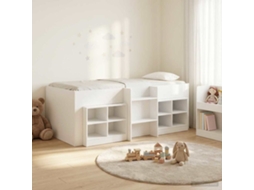 Vidaxl Cama Loft Com Armário 3 Unid. Branco Derivados De Madeira