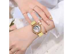 Relógio casual Zhoulianfa Fashion para homens e mulheres com pulseira de silicone (dourado)