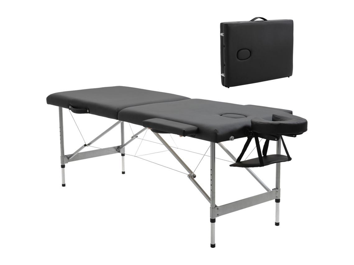 TOPBRICO Mesa de Massagem Profissional em Alumínio Branco, 215x81x61 Cm