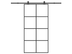 Vidaxl Porta Desliz. C/ Conj. Ferragens 102,5x205cm Vidro Esg/alumínio
